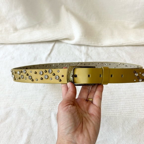 Calvin Klein Gold and Rhinestone Studded Belt - Picture 8 of 14